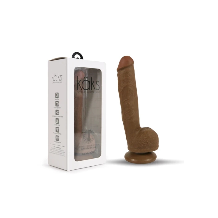 KAKS DUAL-DENSITY 8.5" PLATINUM SILICONE DILDO - BROWN KAKS DUAL-DENSITY 8.5" PLATINUM SILICONE DILDO - BROWN