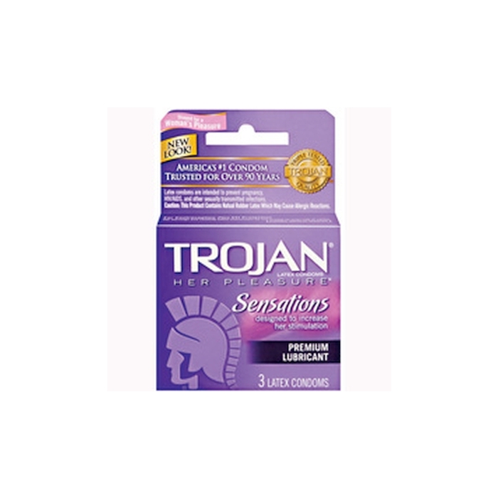 TROJAN 3'S HER PLEASURE SENSATIONS LUBE 6 PACK TROJAN 3'S HER PLEASURE SENSATIONS LUBE 6 PACK