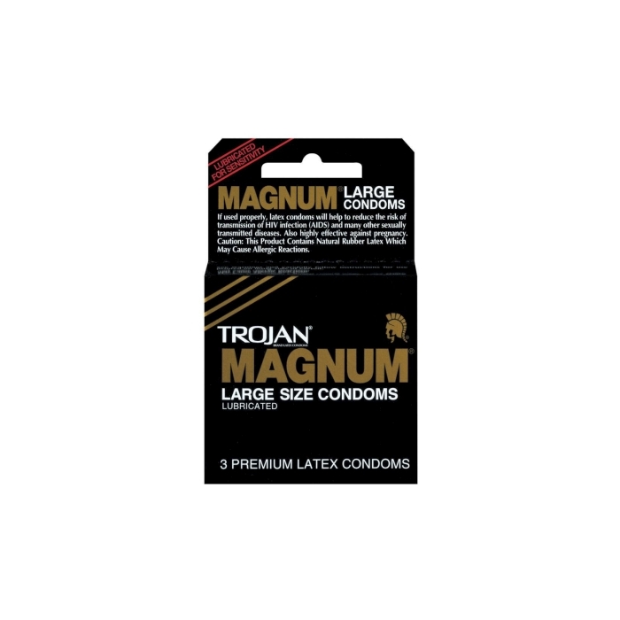 TROJAN 3'S MAGNUM LUB LARGE SIZE (BLACK) 6 PACK TROJAN 3'S MAGNUM LUB LARGE SIZE (BLACK) 6 PACK