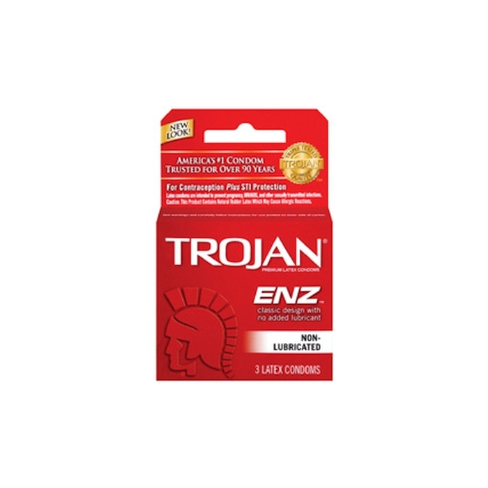 TROJAN 3'S ENZ REG DRY - NON LUBRICATED (RED) 6 PACK TROJAN 3'S ENZ REG DRY - NON LUBRICATED (RED) 6 PACK