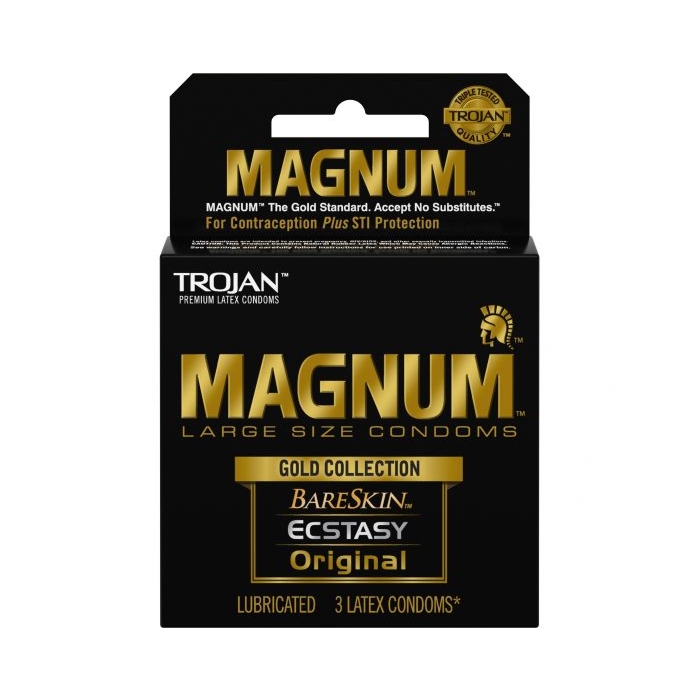 TROJAN 3'S MAGNUM LARGE GOLD COLLECTION 6 PACK TROJAN 3'S MAGNUM LARGE GOLD COLLECTION 6 PACK