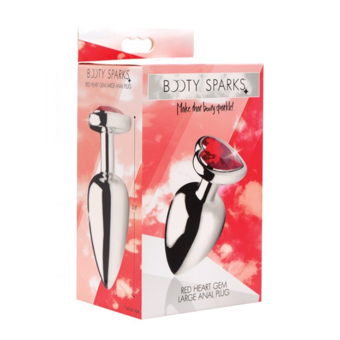 BS RED HEART GEM LARGE ANAL PLUG - RED BS RED HEART GEM LARGE ANAL PLUG - RED