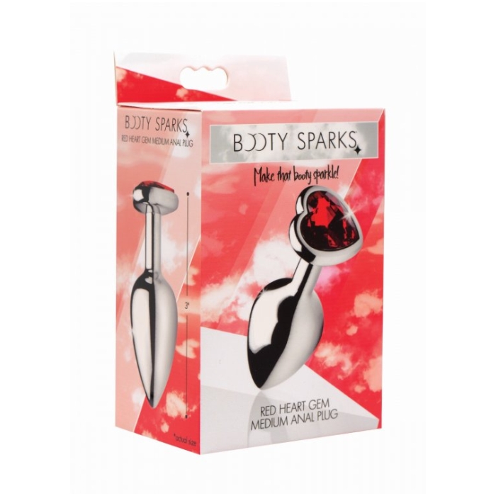 BS RED HEART GEM MEDIUM ANAL PLUG - RED BS RED HEART GEM MEDIUM ANAL PLUG - RED