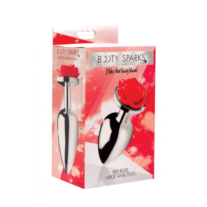 BS RED ROSE ANAL PLUG - LARGE 4" BS RED ROSE ANAL PLUG - LARGE 4"