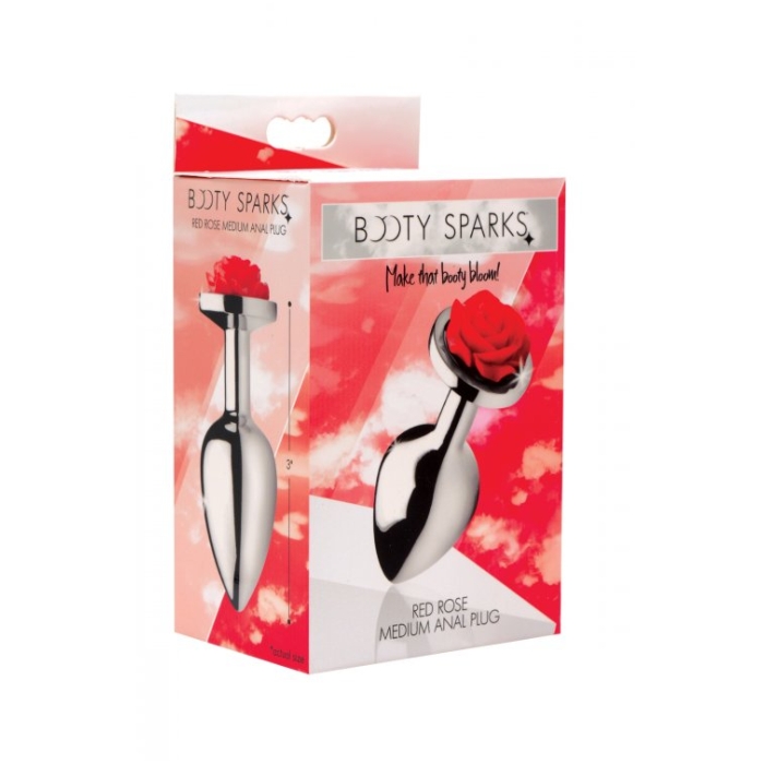 BS RED ROSE ANAL PLUG - MEDIUM 3.5" BS RED ROSE ANAL PLUG - MEDIUM 3.5"