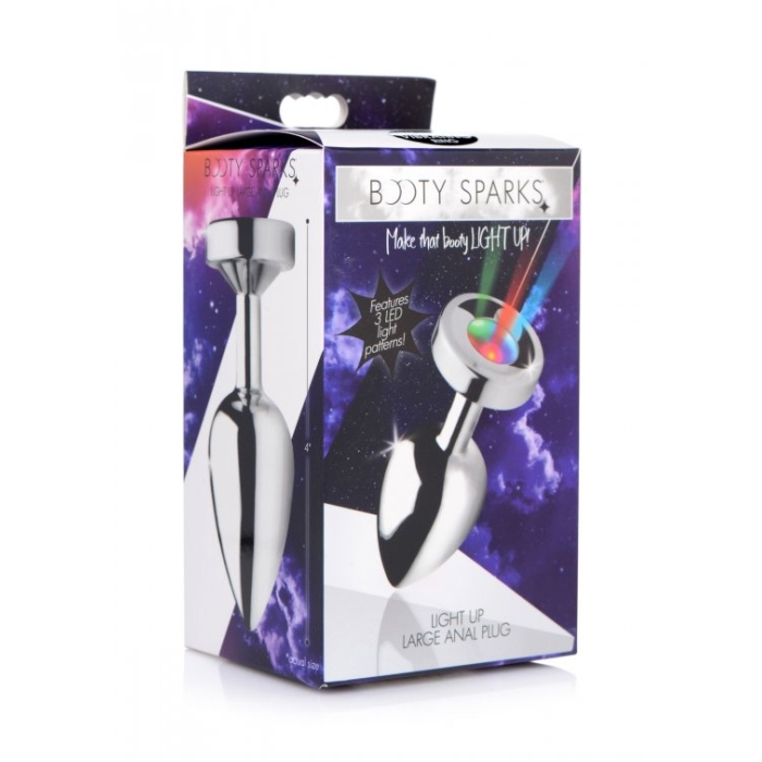 LIGHT UP MEDIUM ANAL PLUG - SILVER LIGHT UP MEDIUM ANAL PLUG - SILVER