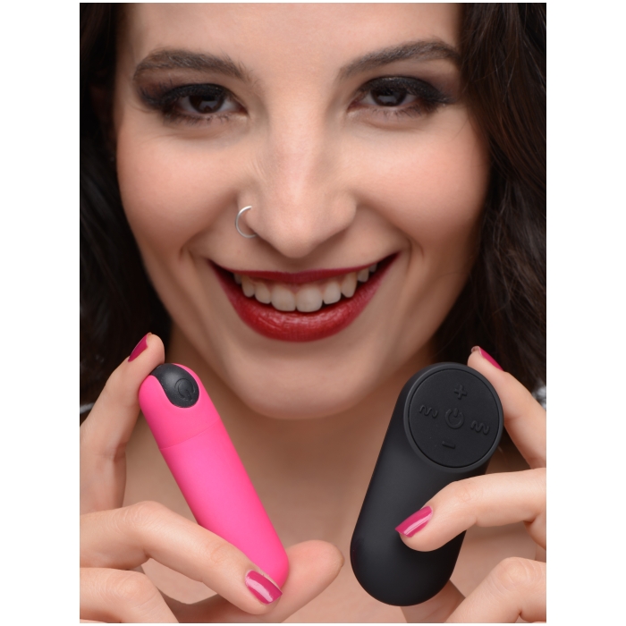 VIBRATING BULLET W/REMOTE CONTROL - PINK