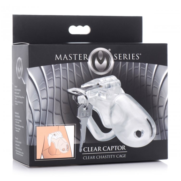 MS CLEAR CAPTOR CHASTITY CAGE WITH KEYS - LARGE MS CLEAR CAPTOR CHASTITY CAGE WITH KEYS - LARGE