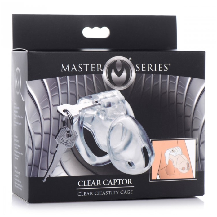 MS CLEAR CAPTOR CHASTITY CAGE WITH KEYS - MEDIUM MS CLEAR CAPTOR CHASTITY CAGE WITH KEYS - MEDIUM