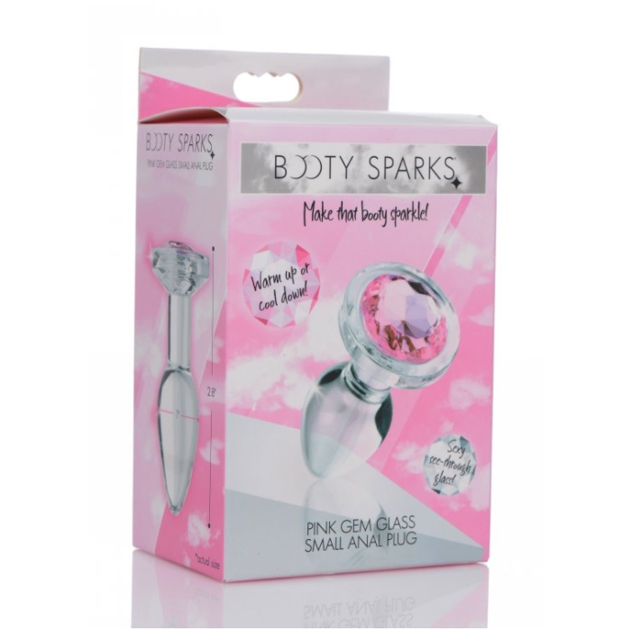 BS PINK GEM GLASS ANAL PLUG - SMALL BS PINK GEM GLASS ANAL PLUG - SMALL