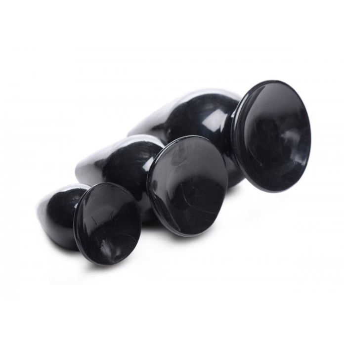 MS TRIPLE CONES 3 PC ANAL PLUG SET - BLACK