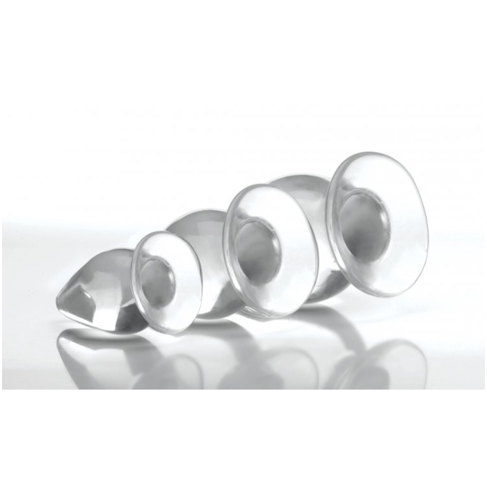 MS TRIPLE CONES 3 PC ANAL PLUG SET - CLEAR