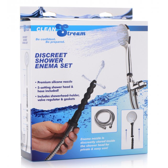 DISCREET SILICONE SHOWER ENEMA SET DISCREET SILICONE SHOWER ENEMA SET