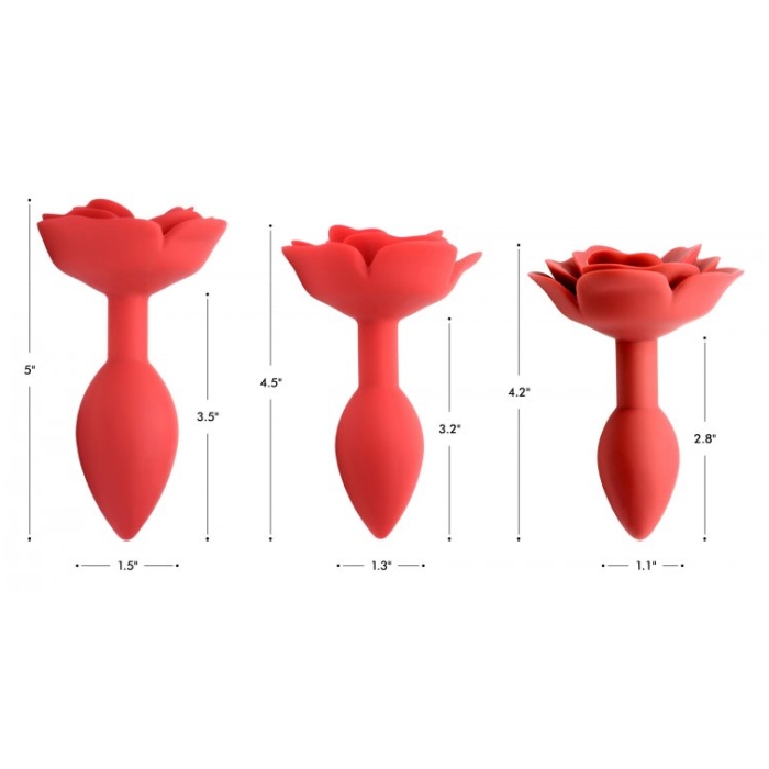 MS BOOTY BLOOM SILICONE ROSE ANAL PLUG - MEDIUM 4.5"