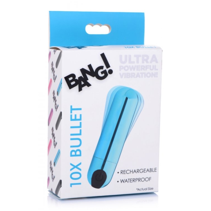 10X RECHARGEABLE VIBRATING METALLIC BULLET - BLUE 10X RECHARGEABLE VIBRATING METALLIC BULLET - BLUE