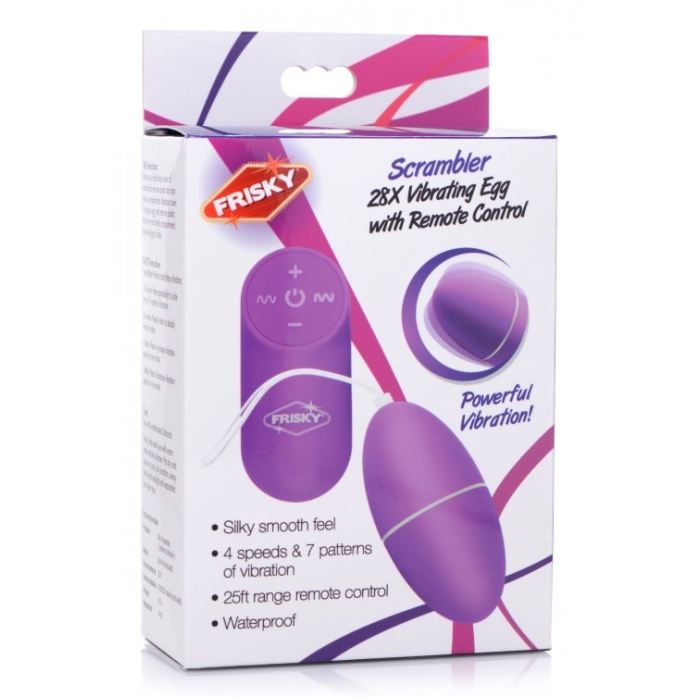 28X SCRAMBLER VIBRATING EGG W/ REMOTE - PURPLE 28X SCRAMBLER VIBRATING EGG W/ REMOTE - PURPLE