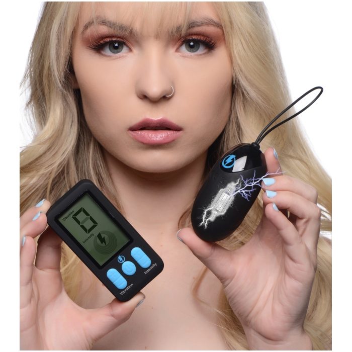 E-STIM PRO SILICONE VIBRATING EGG W/ REMOTE CONTROL