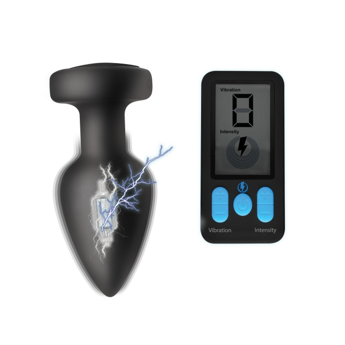 E-STIM PRO SILICONE VIBRATING ANAL PLUG W/ REMOTE