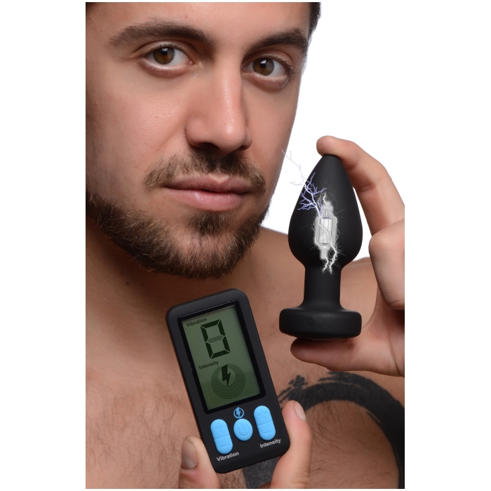 E-STIM PRO SILICONE VIBRATING ANAL PLUG W/ REMOTE