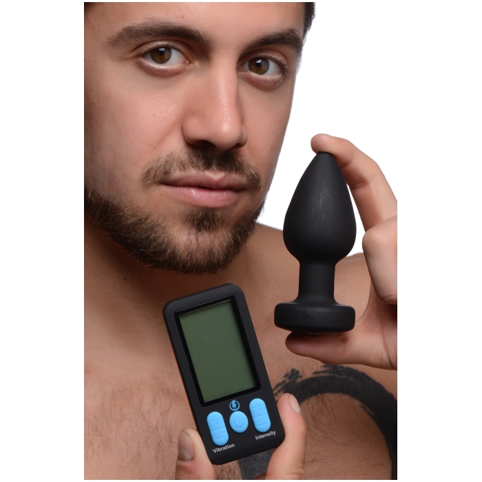 E-STIM PRO SILICONE VIBRATING ANAL PLUG W/ REMOTE