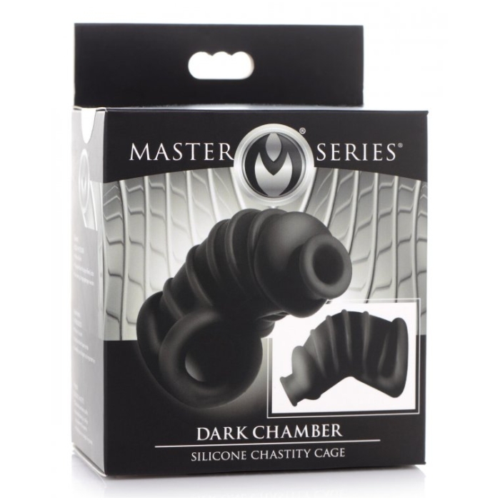 MS DARK CHAMBER SILICONE CHASTITY CAGE - BLACK MS DARK CHAMBER SILICONE CHASTITY CAGE - BLACK