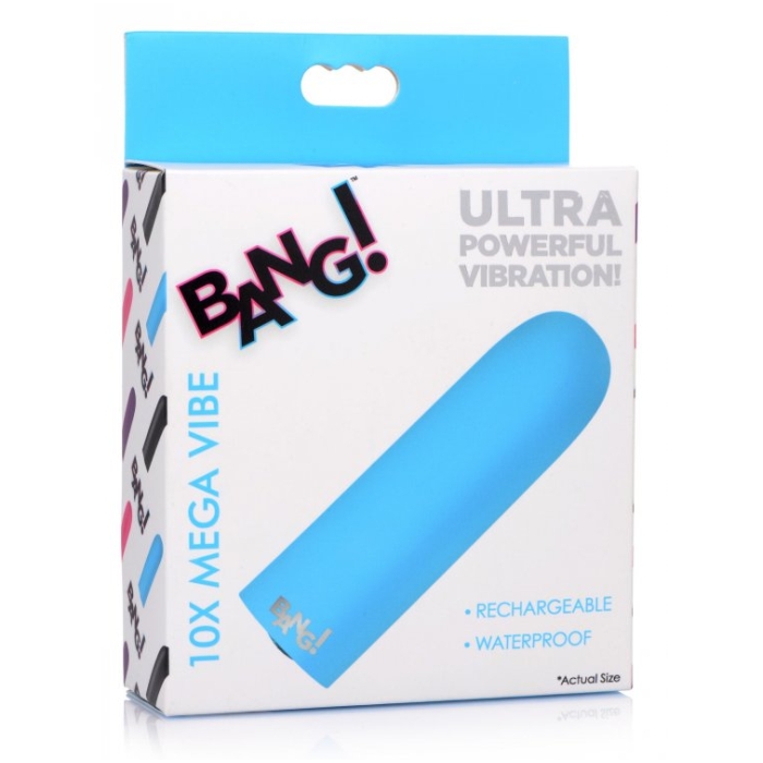 BG 10X MEGA VIBE - BLUE - RECHARGEABLE - 3.5" BG 10X MEGA VIBE - BLUE - RECHARGEABLE - 3.5"
