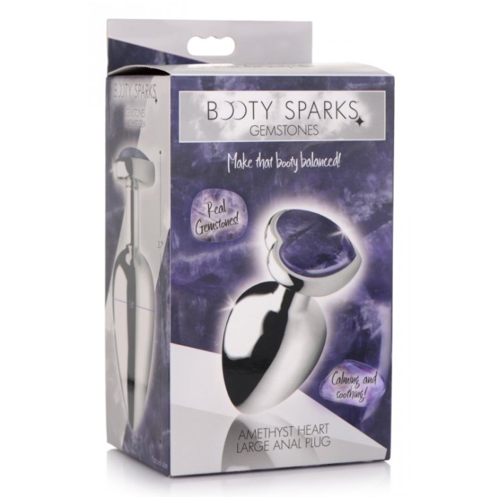 BS GEMSTONES AMETHYST HEART - LARGE ANAL PLUG BS GEMSTONES AMETHYST HEART - LARGE ANAL PLUG