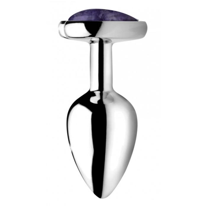 BS GEMSTONES AMETHYST HEART - SMALL ANAL PLUG