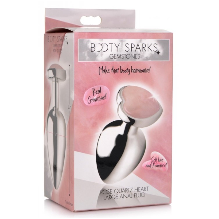 BS GEMSTONES ROSE QUARTZ HEART - LARGE ANAL PLUG BS GEMSTONES ROSE QUARTZ HEART - LARGE ANAL PLUG