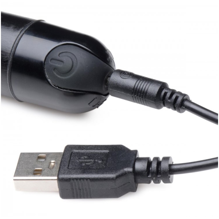 BG 10X SLIM METALLIC BULLET - BLACK - RECHARGEABLE - 6.5"