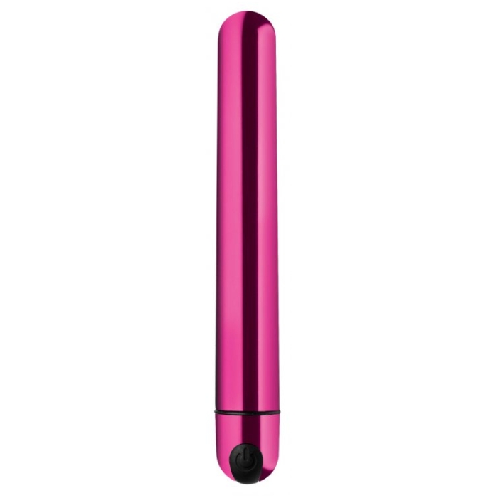 BG 10X SLIM METALLIC BULLET - PINK - RECHARGEABLE - 6.5"