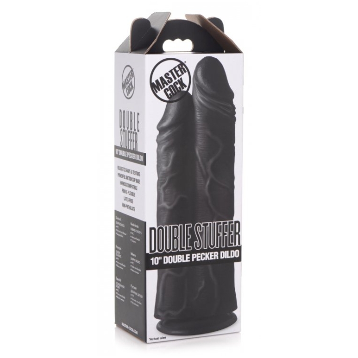MC DOUBLE STUFFER 10" DOUBLE PECKER DILDO - BLACK MC DOUBLE STUFFER 10" DOUBLE PECKER DILDO - BLACK