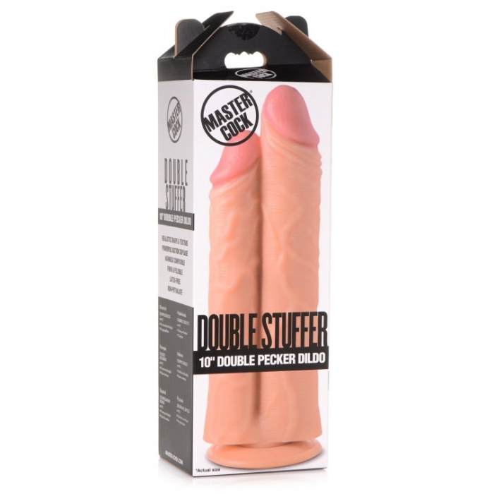 MC DOUBLE STUFFER 10" DOUBLE PECKER DILDO - LIGHT MC DOUBLE STUFFER 10" DOUBLE PECKER DILDO - LIGHT
