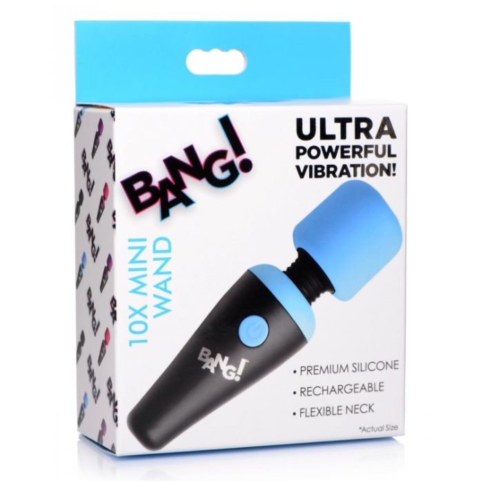 BG 10X VIBRATING MINI SILICONE WAND - BLUE- RECHARGEABLE - 4" BG 10X VIBRATING MINI SILICONE WAND - BLUE- RECHARGEABLE - 4"