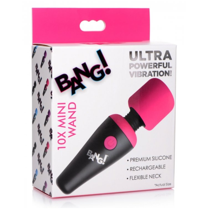 BG 10X VIBRATING MINI SILICONE WAND - PINK - RECHARGEABLE - 4" BG 10X VIBRATING MINI SILICONE WAND - PINK - RECHARGEABLE - 4"