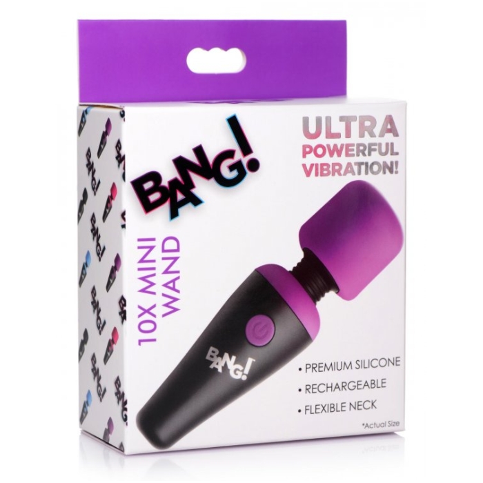 BG 10X VIBRATING MINI SILICONE WAND - PURPLE - RECHARGEABLE - 4" BG 10X VIBRATING MINI SILICONE WAND - PURPLE - RECHARGEABLE - 4"