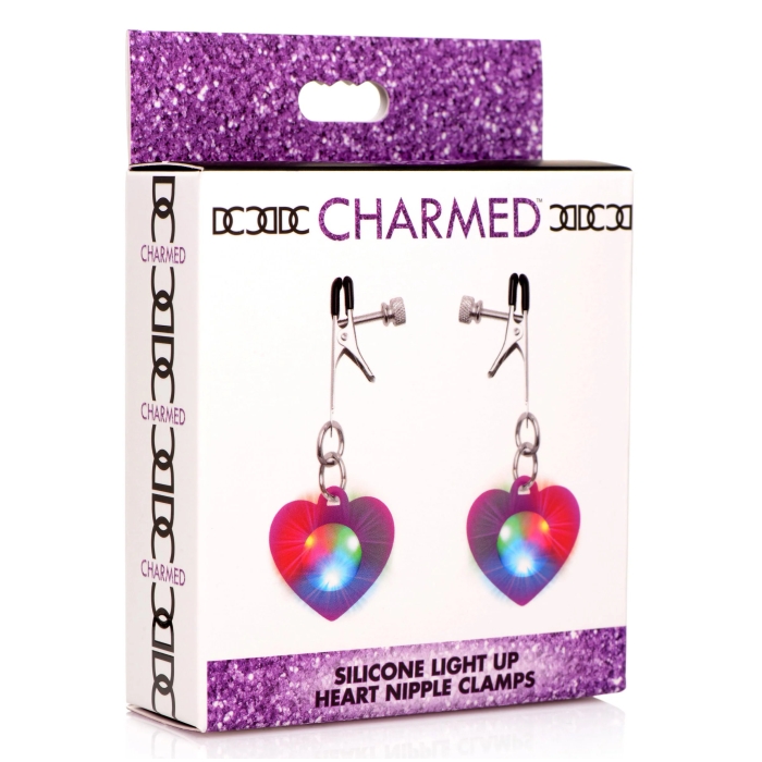 CH SILICONE LIGHT UP HEART NIPPLE CLAMPS CH SILICONE LIGHT UP HEART NIPPLE CLAMPS
