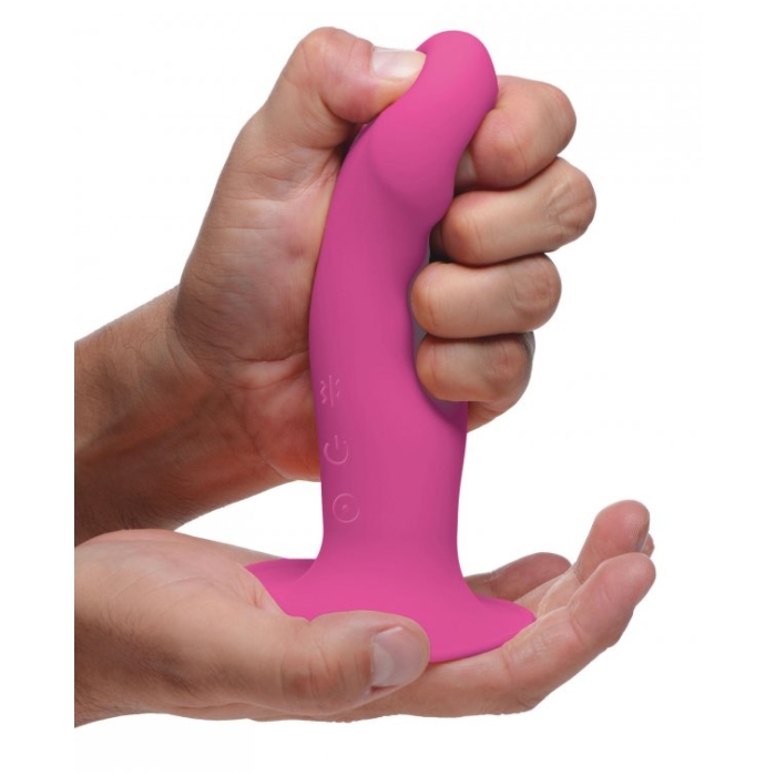 SQ VIBRATING 10X SQUEEZABLE DILDO - PINK