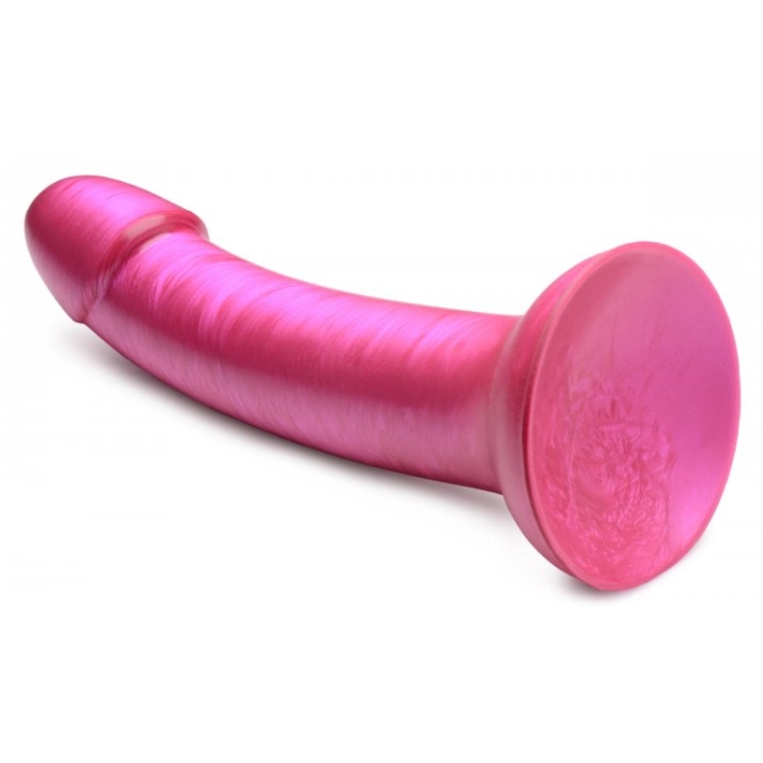 SU G-STATIC 7" METALLIC SILICONE DILDO - PINK
