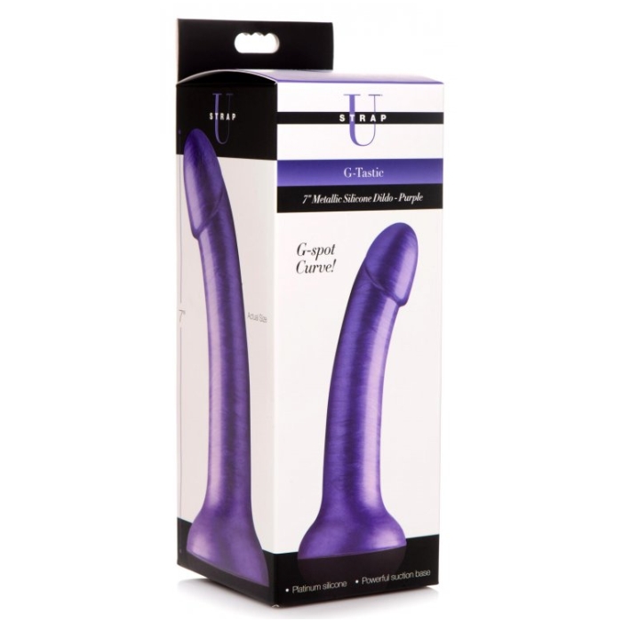 SU G-STATIC 7" METALLIC SILICONE DILDO - PURPLE SU G-STATIC 7" METALLIC SILICONE DILDO - PURPLE
