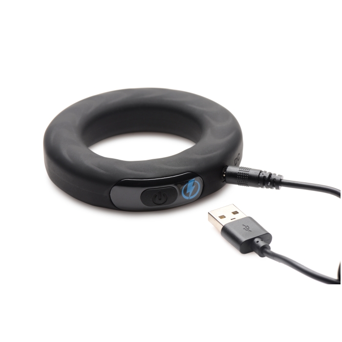 VIBRATING & E-STIM SILICONE COCK RING W/ RC 50MM