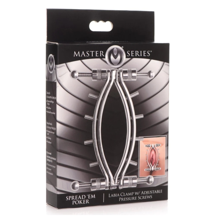 MS SPREAD 'EM POKER LABIA CLAMP W/ADJUSTABLE PRESS SCR MS SPREAD 'EM POKER LABIA CLAMP W/ADJUSTABLE PRESS SCR