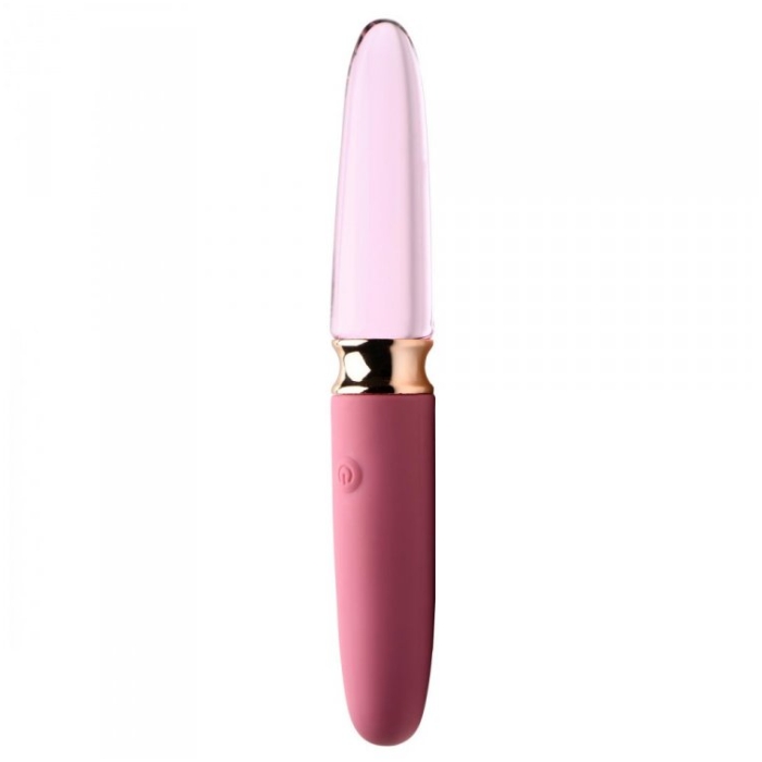 PR VIBRA-GLASS 10X ROSE DUAL ENDED SMOOTH SILI/GLASS V
