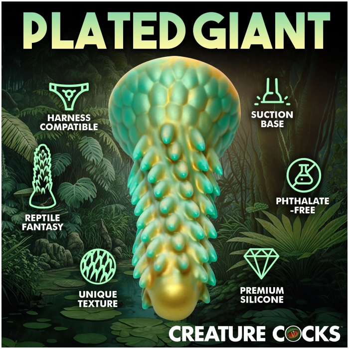 CC STEGOSAURUS SPIKY REPTILE SILICONE DILDO