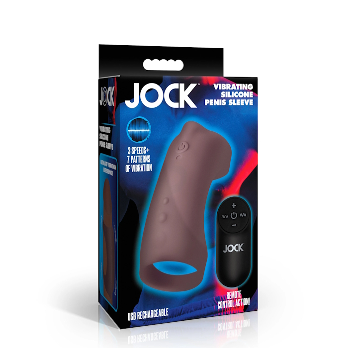 VIBRATING SILICONE PENIS SLEEVE - DARK VIBRATING SILICONE PENIS SLEEVE - DARK